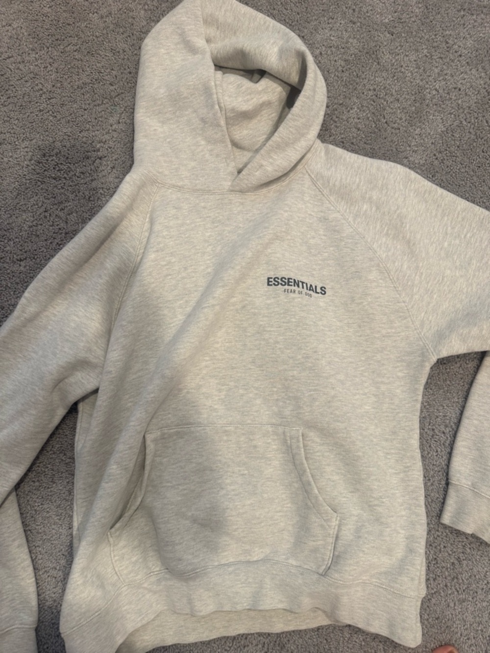 Fear of God Essentials Light Gray Pullover Hoodie
